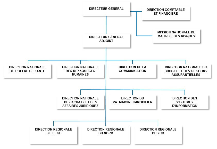 Organigramme des directions de la CANSSM